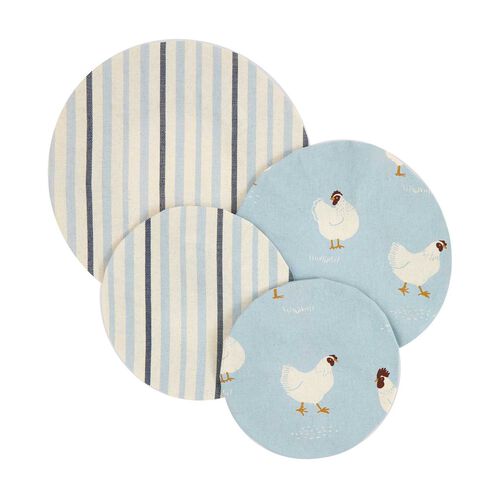Wallace Cotton Home To Roost Dish Cover Set Of 4
